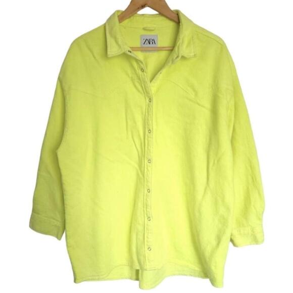 Zara Tops - Zara Neon Overshirt oversized yellow shacket